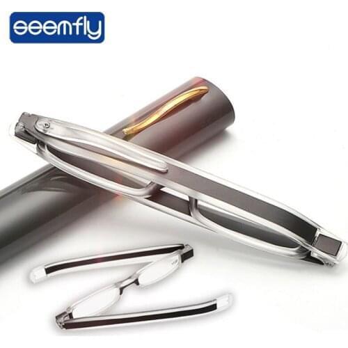 Seemfly Folding Reading Glasses 360 Rotation Portable anti-fatigue reading Eyewear Women Men Ultra-light Presbyopia +1.0 To 4.0