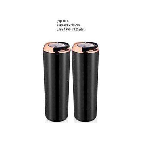 Tubi Home Vip John 2'li Storage Container Round Black