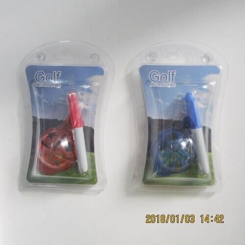 Freeshipping packed golf ball liner and pens Factory hot selling Golf Ball Liner and Identifier marker