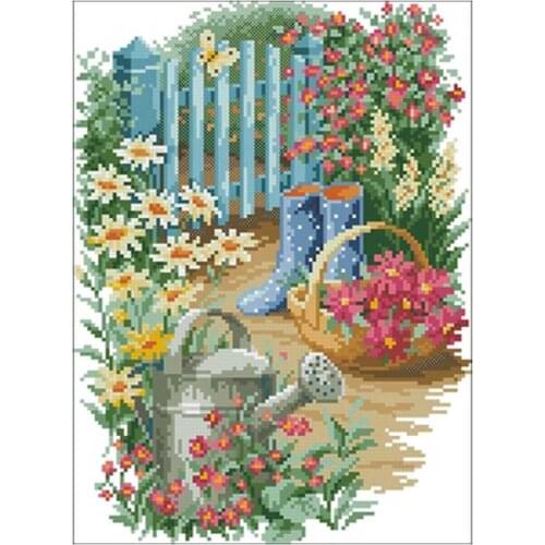 TOP Corner of the garden patterns Counted Cross Stitch 11CT 14CT 18CT DIY Cross Stitch Kits Embroidery Needlework Set