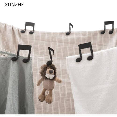 XUNZHE Drying Clip 2 Pcs Musical Note Shape Clothes Socks Hanging Nail Clip Office Note Folder Food Sealing Clip