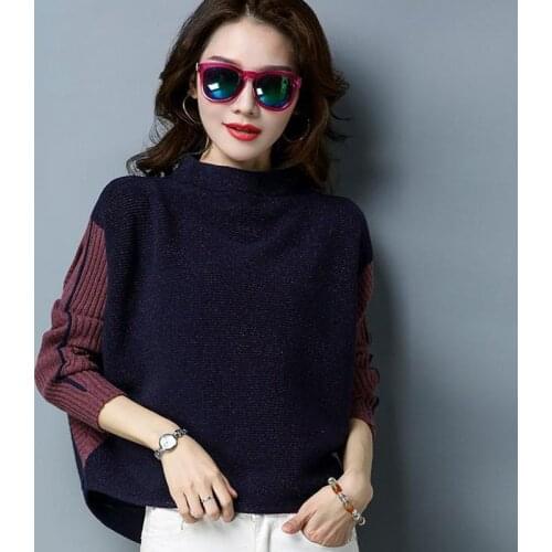 Autumn Winter Style Women Knitted Pullover Sweater Lady Casual Long Sleeve Stand Collar Outwear Pullover Shirts ZZ0908