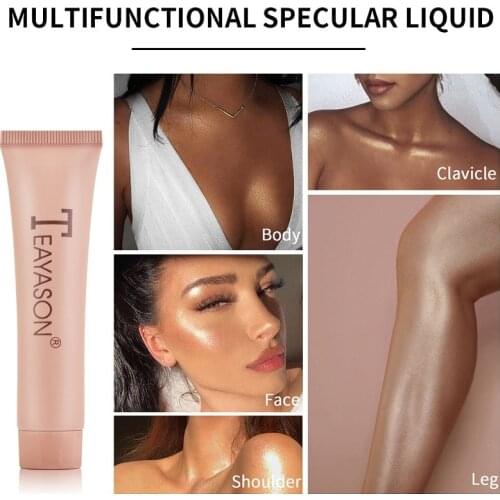 3 colors Liquid High Gloss Gel Wheat Complexion Brighten Waterproof Shimmer Body Leg Clavicle Diamond Facial Highlighter Makeup