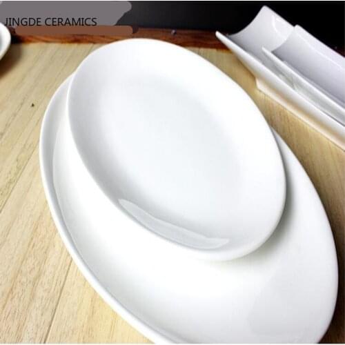 1pcs ceramic pure white western food steak tray afternoon tea coffee snack dish gift hotel buffet tableware kitchen supplies