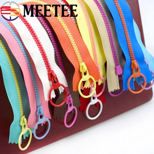 10pcs 3# O Ring Zipper Sliders Resin Zippers For Bag Close-end Sewing Zip DIY Garment Sew Accessories Crafts A2-1
