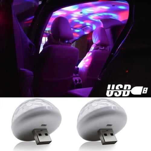 2PCS Mini Car USB Atmosphere Light DJ Colorful Car Interior Lights Led Holiday Party Night Club Lamp Led Lights