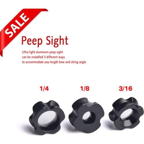2X 3/16" 1/4'' 1/8" Hunting Archery Aluminum Peep Sight black Peed site High quality Compound Bow Accessories Oudoor Sport