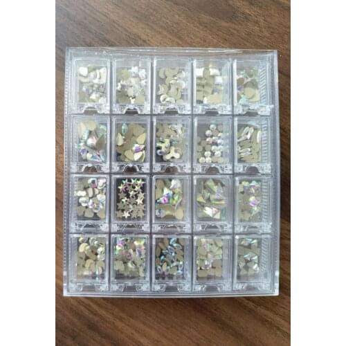 400/480pcs 1 Box AB Red Crystals Nail Designs Rhinestones With 1pc Wax Pen Nails Design DIY Craft Flatback Gems Glass Crystals