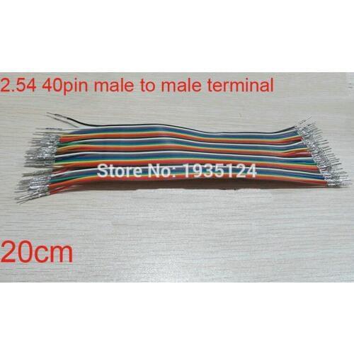 5pcs 20cm Pre-Wired 40pin male to male Crimp Contact Terminal Socket Power Cable Jumper Wire Dupont
