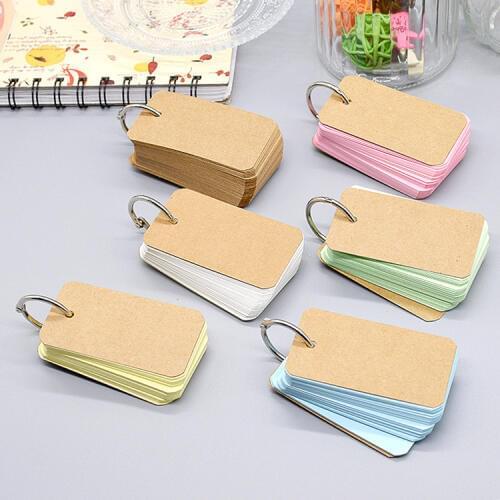6 Pcs Lovely Creative Ring Button Loose Page Iron Ring Book Portable Notebook Testable Card Kawaii Stationery Sticky Notes