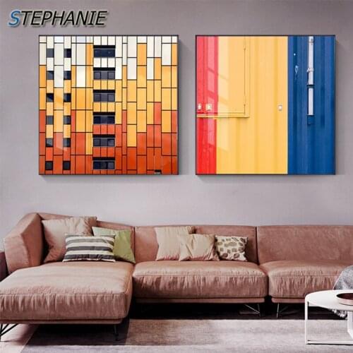 Abstract Splendid Building Canvas Painting Contemporary Wall Pictures Nordic Street View Posters Prints for Living Room Bedroom