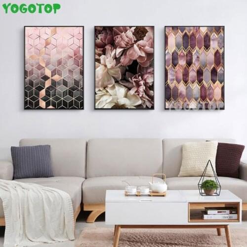 Diy,Diamond Embroidery,Attraction Pink Gray Flowers,5D,Diamond Painting,Stitch Cross,Mosaic,Triptych,home,art,rhinestone ML1540