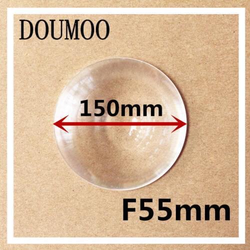 Free shipping 4 pcs / lot Diameter 150 mm short Focal length 55 mm optical lens for DIY TV Projection Solar Cooker fresnel lens