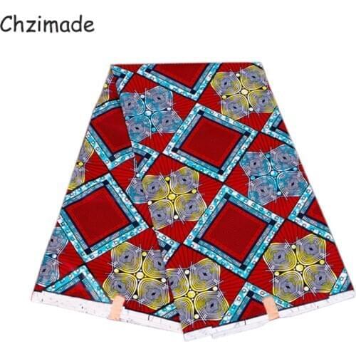 Chzimade 1Yard Colorful Nigerian African Ankara Ripstop Prints Polyester Tissu Fabric For Dress Diy Patchwork Sewing Materials