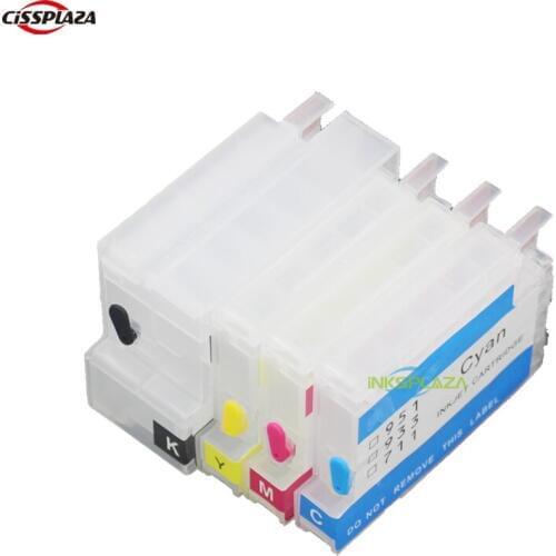 CISSPLAZA empty refillable ink cartridge compatible For HP932 933 for hp 932 6100 6600 6700 7110 7610 7612 show ink level