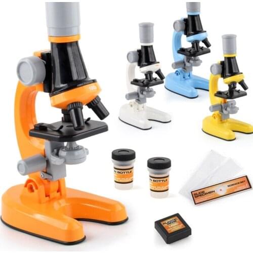 Childrens Microscope Set, with 100X 400X and 1200X Magnification LED Childrens Educational Toys, for Boys Girls Students G8TB