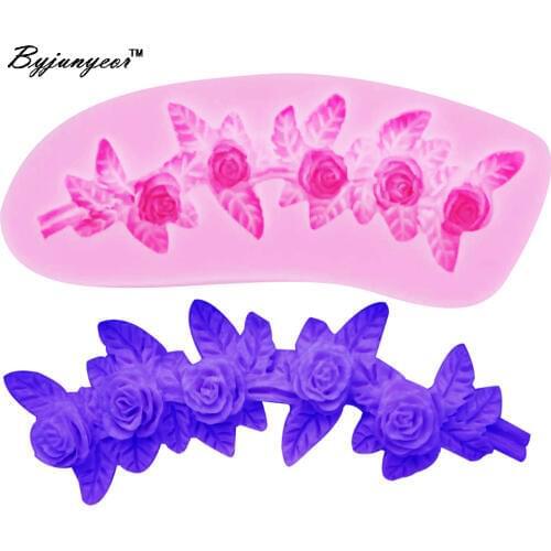 Epoxy UV Resin M579 Rose Flower Silicone Mold Fondant Cake Decorating Chocolate Candy Mold Resin Clay Mould Baking Cake Tool