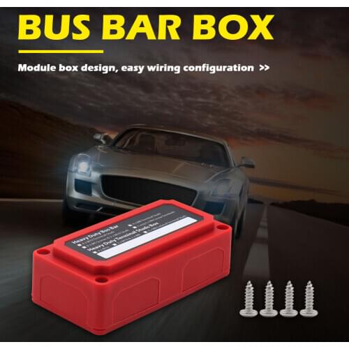 4 M8 Terminal Studs Busbar Box Power Distribution Block Car RV Ship 48V 300A for Outdoor Personal Car Parts Decoration