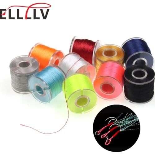 Elllv 120D 150D Slow Assist Jigging Hooks Binding Thread Fluorescent DIY Hand-knotted Thread Sea Fishing Lure Tying Material