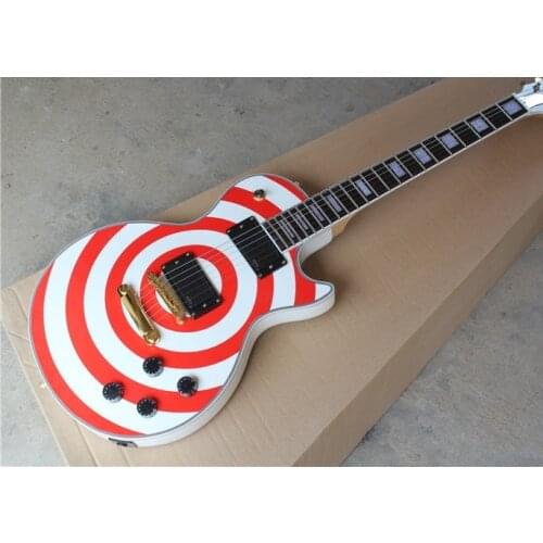 LP electric guitar red circle white gold accessories free delivery