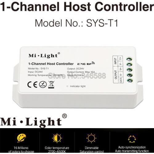 Milight SYS-T1 1-Channel Host Controller DC24V 15A 2.4G Wireless & App Control for Mi.light SYS Series Products