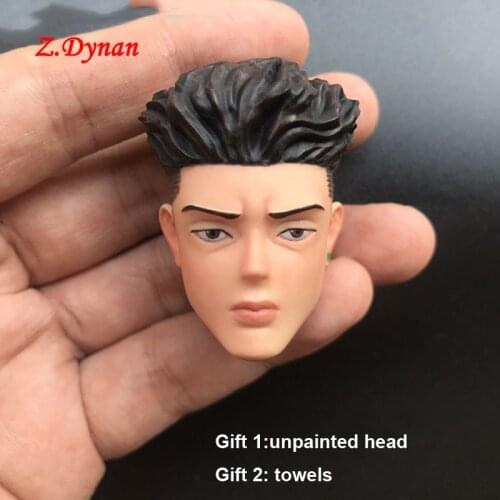 1/6 Scale male head SLAM DUNK Miyagi Ryota Head Sculpt Cartoons basketball star for 12 Inches Body Figures Collections