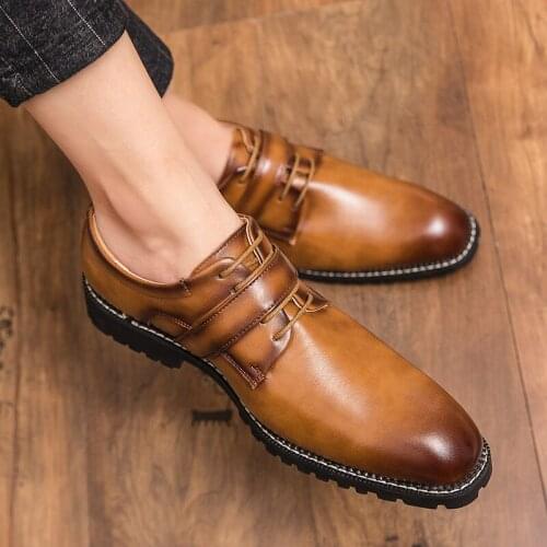 Mens PU leather fashion tassel dress shoes brogue shoes spring ankle boots retro classic mens casual shoes zapatillas hombre46