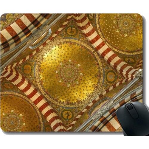 Mouse Pad Non-Skid Natural Rubber Rectangle Mouse Pads,Faith faith Basilica spirit Rubber Mousepad Stitched Border