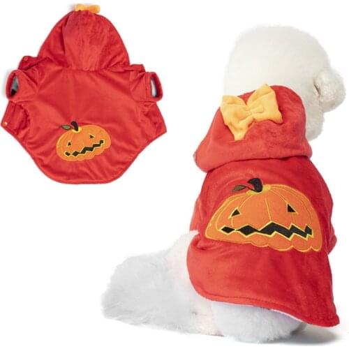 Pet Dog Coat Cat Winter Warm Clothing Halloween Pumpkin Devil Style Pet Halloween Clothes Costume Dog Halloween Hooded Jacket