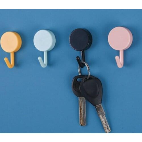 Plastic Simple Wall Clothes Hook Tool 10pcs Portable Sticky Hook Transparent Hook Home Useful Plastic Hooks Key Hook Convenient
