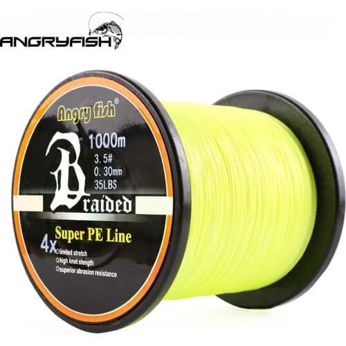 Angryfish 4X 1000M Braided Fishing Line Super PE Line Strong Strength 10LB-80LB