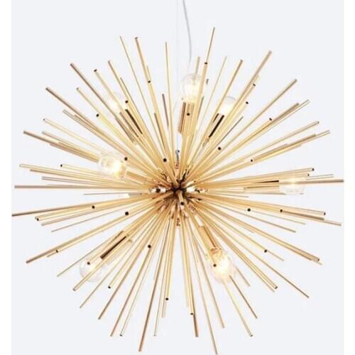 Post-modern Gold Pendant Lights Loft Living Room Restaurant Shop Study led radiation sphere art Personality design pendant lamp