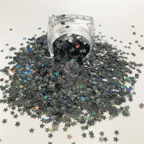 PrettyG 1 Box 14 Colors 3MM Star Shape Colorful Holographic Glitter Gel Nail Art Decoration Handwork DIY Accessories