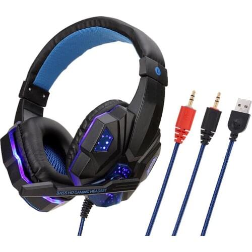 Professional RGB Light Wired Gamer Headphones With Microphone For PS4 PS5 Xbox One Computer Bass Stereo PC Gaming Headset Gifts
