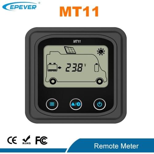 MT11 Remote Meter For EPever MPPT Solar Charge Dual Battery Controller DuoRacer Series Monitoring Running data With LCD Display