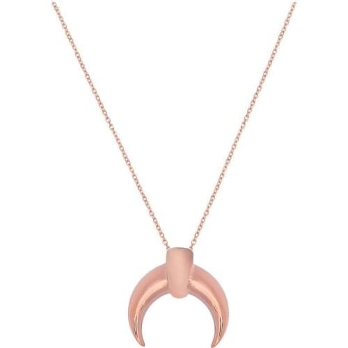 Silver, Taşssız Silver Horn Objeli Necklace, best present options for Your Loved Ones