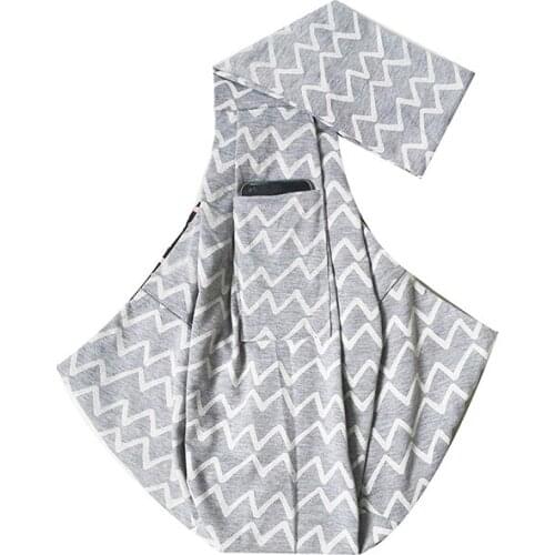 Soft Grey Wave Pattern Small Dog Cat Sling Carrier Bag Travel Tote Comfortable Hands-Free Pouch Handbag With Cell Phone Pocket