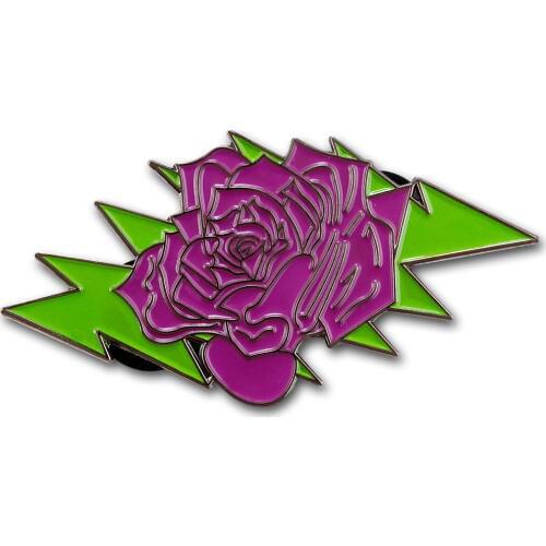 Customized Rose Badge New Style Zinc Alloy Engraving Badge Back Pin