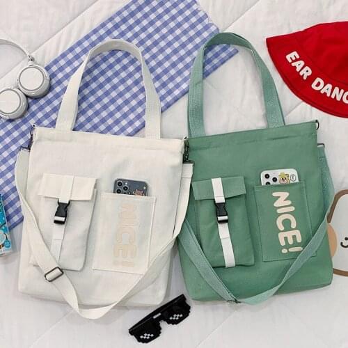 Womens Letter Canvas Bag Shopper With Anime Wallet Zipper Shoulder Bag for Girls Female Crossbody Tote Bag Designer Brand Handb