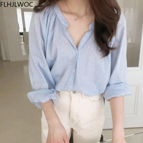 2021 Women Cute Tops Preppy Style Vintage Japaneses Korea Design Button Elegant Formal Shirts Blouses White
