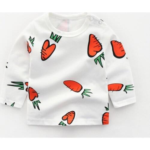 ZWF552 Spring Autumn Baby Shirt Long Sleeve Top T-shirt Baby Clothing Cartoon Boys Clothes Girls Cotton Clothing Infant Blouse