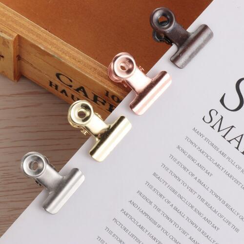 1set Kitchen Food Sealing Bag Clips Stainless Steel Letter Paper Photo File Clamps School Office Calendar Binder Clip 22*24mm