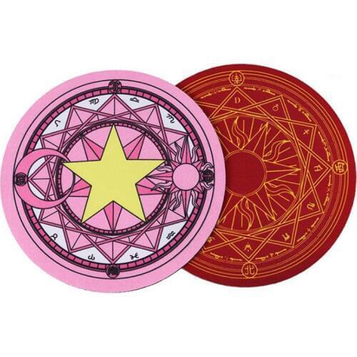 1 Pcs Cute Anime Card Captor Sakura Cosplay Figure Kinomoto Star Action Figure Magic Printed Rubber Round Mouse Mads Toys Gifts