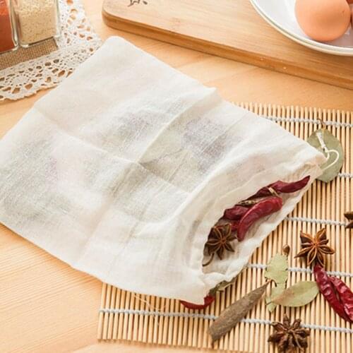 1pcs Multifunctional Cotton Drawstring Bag Herbal Bag Filter Bag Soup Bag Halogen Material Sachet Residue Bag Kitchen Supplies