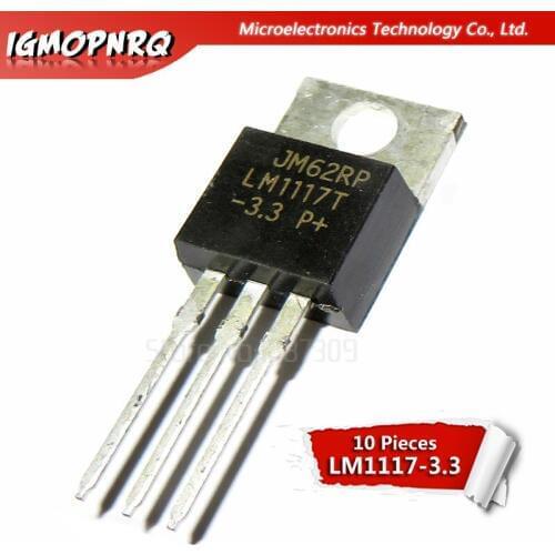10pcs LM1117T-3.3 p low dropout voltage regulator LM1117 + 3.3V DIP TO-220 new original