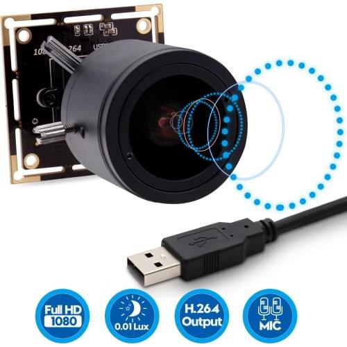 1080P H.264 Low Light Camera Sony IMX322 Sensor Industrail Machine Vision USB Camera Module With Varifocal 2.8-12mm M12 lens