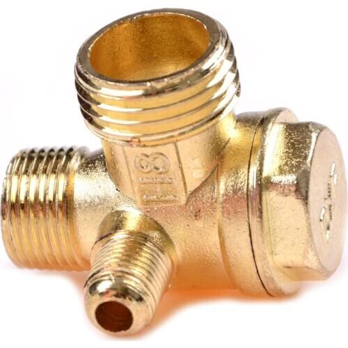 3 Port Brass Central Pneumatic Valves Air Compressor Check Valve Thread 90 Degree DIY Home Tools