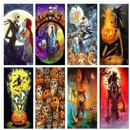 5D Diy Diamond Painting Scenery Halloween Skeleton Moscow Diamond embroidery Cross Stitch Embroidery Diamond mosaic GIft