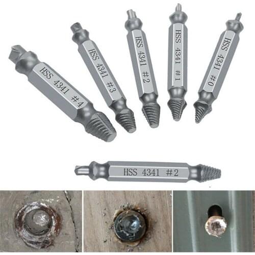 6 Pcs Damaged Screw Extractor Drill Bit Set Broken Speed Out Bolt Extractor Remover Extractor Easily Take Out Demolition Tools