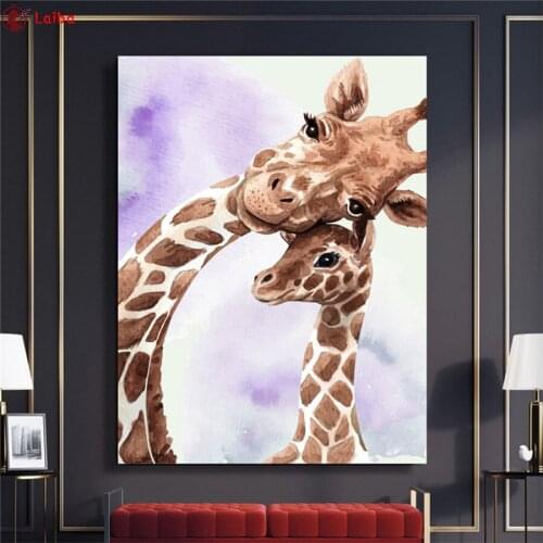 5d mosaic Diamond Painting Cute animal art, parent-child giraffe diamond Embroidery full square&round Diamond cross stitch